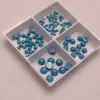 Cabujón Turquesa Semicircular de Fondo Plano, Superficie Plana Redonda Lisa Accesorios para Incrustaciones de Joyería de Piedra Suelta Turquesa Azul Sintética para Bricolaje