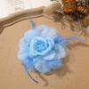 Estilo de hadas hermosa pluma imitación perla organza flor diy hecho a mano broche flor de pecho cadena para el cuello tocado accesorios de ropa