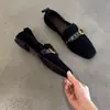 Versão em Pele de Ovelha ~ Mocassins Elegantes com Fivela Deslizante para Mulheres, Sapatos Baixos Casuais Pequenos de Couro, Sapatos de Couro Genuíno para o Dia a Dia