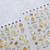 Adesivos Populares Fofos para Unhas com Relevo Estéreo Adesivos Infantis para Unhas Porta-Caneta Cachorro Pudim Decoração para Câmera de Celular
