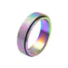 Anillos Giratorios Transfronterizos de Acero de Titanio Esmerilado, Anillos de Acero Inoxidable de Moda Europea y Americana para Parejas, Alivio del Estrés, Anillos de Exportación Transfronteriza al por Mayor