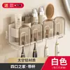 Soporte Eléctrico para Cepillo de Dientes sin Taladro Aluminio Espacial Montado en Pared Baño de Lujo Adhesivo de Pared Porta Vasos para Enjuague Bucal Baño