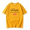 Camiseta de manga corta de algodón grueso de 220 g para hombre y mujer, de verano, holgada, de media manga, de talla grande, moderna, informal, con cuello redondo para estudiantes.