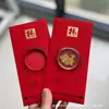Adesivos de Telefone de Ouro Puro 999 para o Festival da Primavera, Artesanato em Metal de Envelope Vermelho de Alta Qualidade, Presentes para Reunião Anual