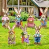 2027 El letrero exterior de Pascua más vendido de Amazon con conejo y huevos Letrero de jardín Feliz Pascua