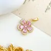 Colgante Transfronterizo Nuevo Estilo Flor Colorida Moda Versátil Accesorios de Joyería DIY para Mujeres Cobre Microincrustado Circonita Venta Directa de Fábrica