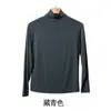 Camisa de base de gola alta estilo coreano, nova, feminina, famosa na Internet, manga comprida, cor sólida, camiseta modal, ajuste fino, top all-match, camisa de base