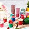Copo de 2oz Duas Cores Boca Pequena Copo Colorido Descartável Plástico Colorido PP Copo para Festa de Aniversário Natal Formatura Temporada Jogo