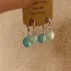 Pendientes Elegantes Sencillos de Moda Aguja de Plata Pendientes de Resina Lágrima Exquisitos Ligeros de Lujo Versátiles Pendientes de Botón Pendientes de Alta Gama