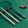 Palillos de Aleación Palillos para Comer Domésticos Caja de Regalo de Hotel Regalo Fábrica Cabello Lacio Verde Nórdico Alto Valor de Color Resistencia a Altas Temperaturas Antideslizante