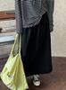 Saia da Moda Lu Xi Casual e Preguiçosa Feminina Outono A-Line Saia Encaracolada Look Solto Emagrecendo Saia de Cintura Elástica 2802