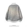Sudadera retro a cuadros de dos rayas en bloques de color para hombre, nueva de primavera y otoño, chaqueta casual de moda con cuello alto para jóvenes