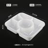 Fiambrera desechable de plástico con múltiples compartimentos, Caja gruesa para comida rápida, Caja cuadrada transparente para llevar con tapa, Fiambrera apta para microondas