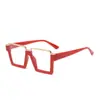 Nuevas gafas cuadradas de media montura estilo retro europeo y americano sin graduación, un esencial de moda para un look natural, adelgazan el rostro y lo hacen parecer más pequeño, con protección contra la luz azul
