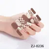 Zhengxiang Internet Popular Adesivos de Manicure Tabuleiro de Xadrez Little Red Book Adesivos de Unha Foscos Adesivos de Unha Listrados Foscos Adesivos Completos
