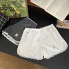 5015 Oso Lindo Algodón Puro Encaje Holgado Talla Grande Anti-Exposición Casual Pantalones de Casa Dulce Color Sólido Pantalones de Seguridad