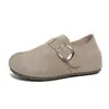 Zapatos de mujer tipo Birkenstock, con plataforma gruesa, que aumentan la altura, completamente cerrados, colección otoño 2026, mocasines slip-on de gamuza