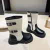 Otoño 2026 Nuevo Estilo Moda Infantil Botas de Cuero a Media Pantorrilla Estilo Coreano Botas de Suela Suave de Princesa Calzado Infantil Botas de Cuero
