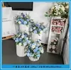 Ceremonia de Entrega de Automóvil Ventana Arreglo de Boda Columna de Flores Adornos Florales Flores Artificiales Tienda 4S Bienvenida Columna de Papel de Marca de PVC Decoración