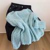 Suéter de Punto Exterior de Manga Larga Azul para Mujer, Talla Pequeña, Estilo Perezoso, Top de Punto de Punto de Alta Gama, Nuevo Estilo 2025