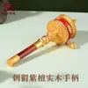Aldea Tibetana Perla Dzi Manivela Rueda de Oración de Cuero Rojo Estilo Tibetano Hogar Portátil Cilindro Giratorio Barril Dorado Giratorio Adorno