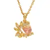 Colar Coração Folha de Luxo Leve Transfronteiriço Feminino Doce DIY Corrente de Clavícula Pingente Design de Nicho Joias Pingente Acessórios
