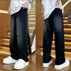Pantalones casuales de moda para hombre, nuevos de otoño, lavados, degradados, pantalones rectos deportivos holgados de imitación de mezclilla, a la moda
