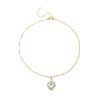 Conjunto de collar y anillo de cristal de lujo ligero de estilo japonés y coreano con combinación de diamantes de amor elegantes de Cyber Celebrity