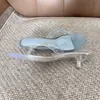 Chanclas de Gel de Nuevo Estilo para Mujer, Calzado de Verano para Exteriores, Sandalias de Tira de Cristal Versátiles y de Moda para la Playa, de Tacón Bajo