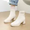 2026 Botas Martin Botines Tacón Grueso Tobillo Mujer Corte Medio Chelsea Moda Mujer Tacón Cuadrado Nueva Temporada Otoño Invierno