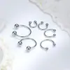 Anillo de Nariz de Aleación de Titanio F136 Rosca Interna Bola Doble Barra en C Anillo para Labio Anillo de Herradura Anillo para Pezón Anillo para Cartílago de Oreja G23 Titanio Anillo para Labio