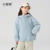 Jaqueta com Capuz Forrada de Lã Nova de Inverno para Meninas Little Fitter, Top Leve para Uso Externo para Crianças Maiores
