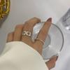Anillo hueco de plata esterlina S925 de Suchuang para mujer, diseño simple y moderno, estilo frío, abierto.