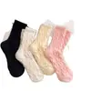 Calcetines de Felpa Coral para Fiesta de Postre para Mujer, Gruesos para Otoño e Invierno, Calientes para Casa, para Dormir, Postparto, de Media Pantorrilla con un Toque Juvenil