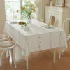 Toalha de Mesa Bordada de Algodão e Linho de Alta Qualidade Floral à Prova d'Água para Mesa de Jantar Simples Moderna para Mesa de Centro Capa de Mesa