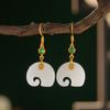 Nuevos Aretes de Pin de Plata 925 Estilo Nacional Estilo Chino de Alta Gama Combinan con Todo Otoño e Invierno Borla Larga Elegantes Aretes de Lujo Alto