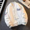 Jaqueta de Baseball Original Bordada com Toalha Casaco de Camada Dupla para Homens, Marca Tendência Outono e Inverno Ins Solta Casual Versátil Roupas Masculinas