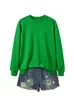 Fabricantes un gran número de punto Amazon deseo transfronterizo moda color liso cuello redondo jersey suéter manga larga holgado ropa de mujer