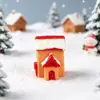 Paisagem em miniatura, cena de neve 3D, casa, castelo, acessórios de decoração de cenário de desenho animado DIY, pequenos enfeites de mesa