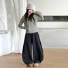 Conjunto Outono/Inverno para Meninas 2026 Novo Casual Estilo Coreano Crianças Médio/Grande Colete de Lã de Cordeiro Camada de Base Calça Casual