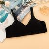 Sujetador de algodón transpirable de color liso estilo coreano para estudiantes, ropa interior moldeadora para el período de desarrollo estudiantil, en stock, ventas al por mayor