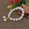 Jindian ao vivo presente imitação Hetian jade branco jade gordura de ovelha colar feminino 8mm corrente de contas redondas ponto turístico joias mais vendidas