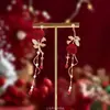 "Jingle Bells" Brincos de Natal, Doces Brincos de Sino Vermelho, Presilhas de Osso da Orelha, Brincos e Presilhas de Orelha Atmosféricos