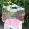 Caja transparente de acrílico para rifas, caja de regalo DIY para bodas, caja de recolección de objetos perdidos, caja de donación por mérito, caja pequeña de almacenamiento