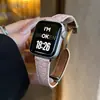 Adecuado para Apple Iwatchs11 Patrón de Cocodrilo Cintura Delgada Doble Cara Piel Genuina Hebilla Magnética S109 Correa de Reloj Se3 Modelo de Mujer
