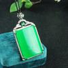 Colgante de Hielo Alto Imperial Verde Birmano Bashan Cui Incrustado Hielo Guanyin Buda Hoja de Jade Verde Hebilla Ping An Ruyi Penetración de Hielo