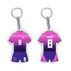 Colgante Llavero Acrílico Pequeño Regalo para Intercambio de Jerseys, Llavero Deportivo One Piece, Recuerdo de Messi