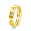 Anillo Cuadrado Tallado en Oro de 18 Quilates para Mujer, Versión Estrecha, Nuevo de Alta Gama Europeo y Americano, Anillo con Diamante, Anillo Estilo Pequeño Fragante