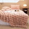 Manta de sofá de lujo de nicho de tendencia, manta de imitación de piel de conejo, manta de siesta, toalla de cama de invierno gruesa con más terciopelo
