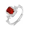 Anel de Prata Esterlina S925 com Pedra de Cristal Natural para Mulheres, Ajustável, Não Desbota, Popular no Xiaohongshu, Anel com Sensação de Alto Padrão
